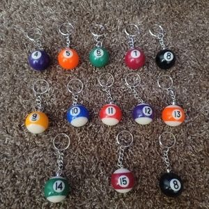 Keychain billiard balls